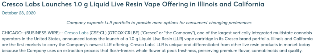 Cresco Labs stock future plans