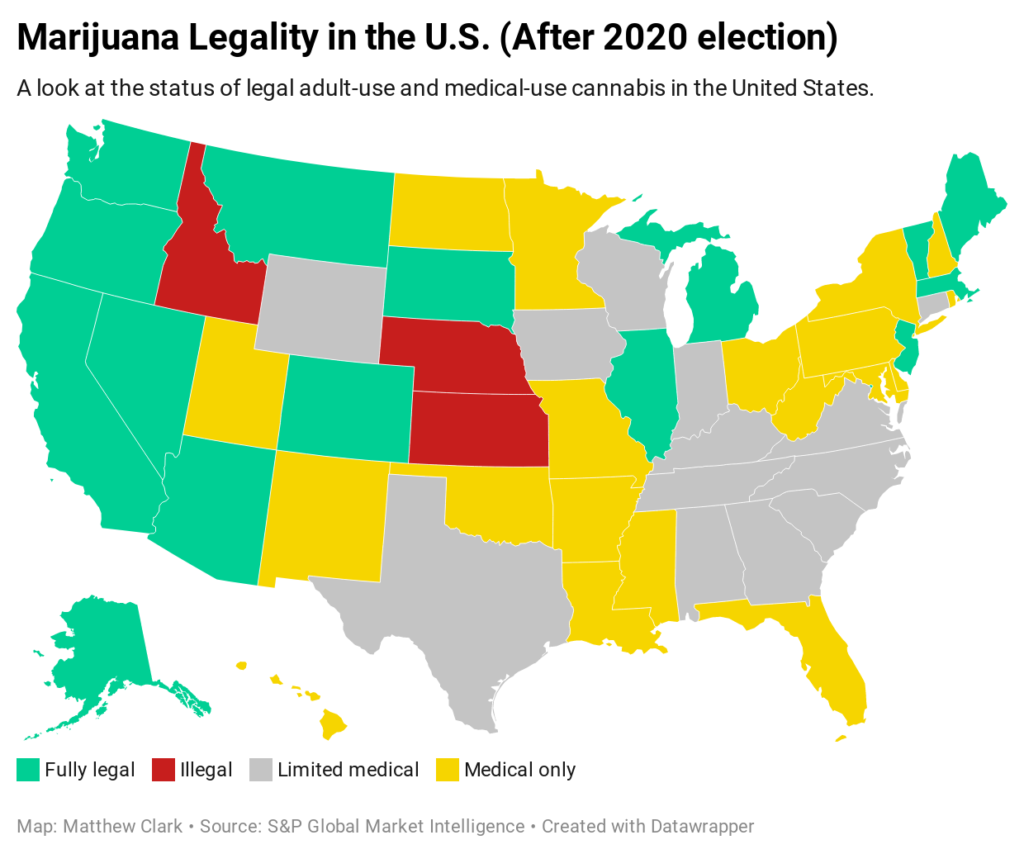 cannabis legality map