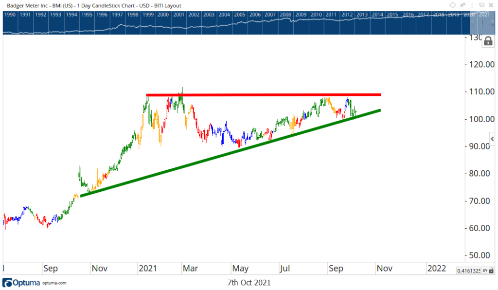 Badger Meter stock chart earnings