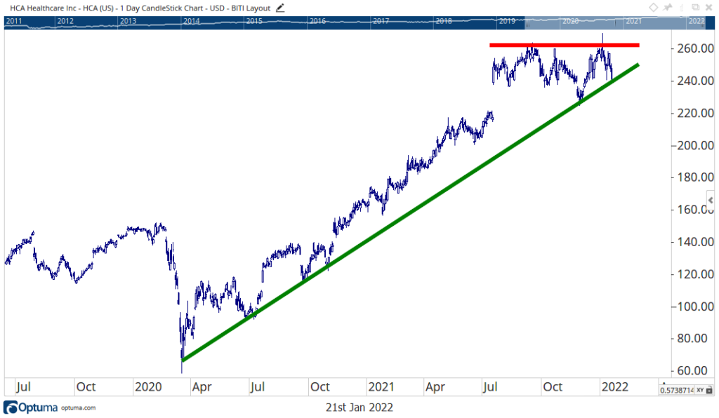 HCA Healthcare stock chart earnings