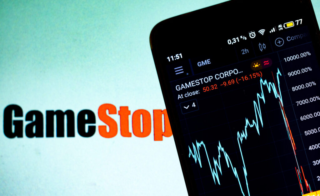 Gamestop stock on phone