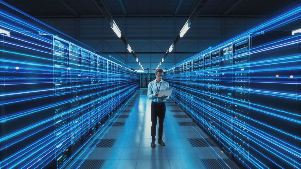 Man in Data Center